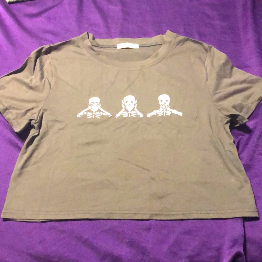 See no evil hear no evil speak no evil crop top